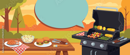 An inviting outdoor BBQ setup featuring grilled dishes and vibrant sides, embodying the joy of cooking, gathering, and enjoying food with friends and family.