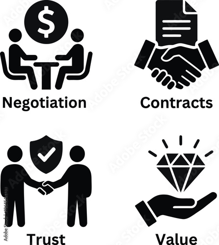Business negotiation and partnership concepts vector illustration