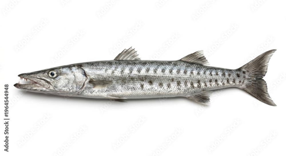 Naklejka premium Barracuda fish long body isolated on white
