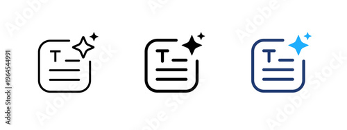 AI prompt text icon. Symbol of text input for artificial intelligence models. Represents commands, instructions, and requests for machine learning, neural networks, and AI-powered content generation.