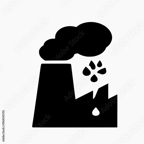 Environmental pollution. Contaminated air, industrial radioactive waste and ecological awareness