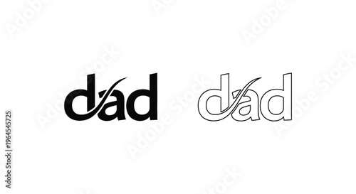 Dad father's day typography logo Vector