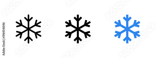 Snowflake icon. Winter and ice symbol. Cold, frost and season concept. Digital, crystal and decoration design representing snowflake, frozen and weather elements.