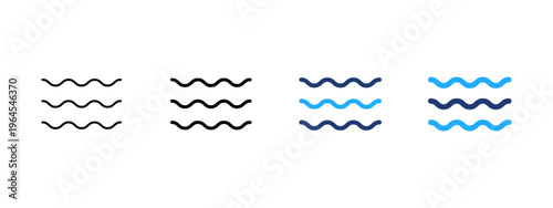 Wave icon. Water and sea symbol. Ocean, flow and liquid concept. Abstract marine design representing wave, fluid, tide and motion elements.