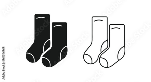 Black and white socks illustration Vector