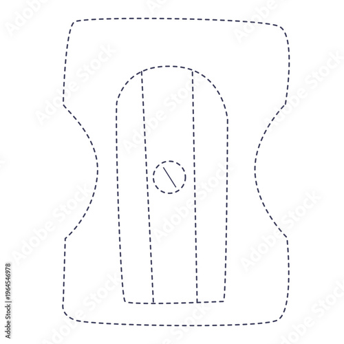 Dotted line pencil sharpener outline for kids activity cutout png