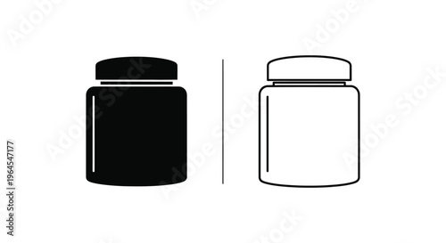 Black and white illustration of two jars Vector