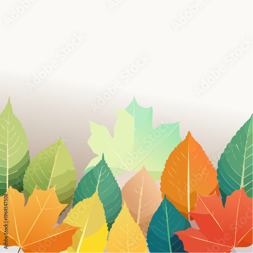 Colorful illustration of autumn leaves.