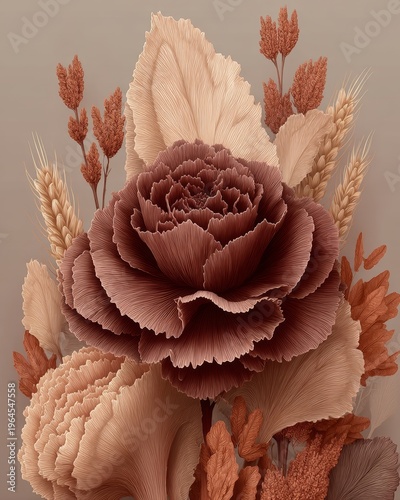 A high-resolution image featuring delicate peach blossoms and green leaves