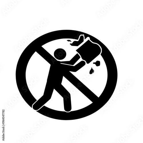 Round vector sign prohibiting littering
