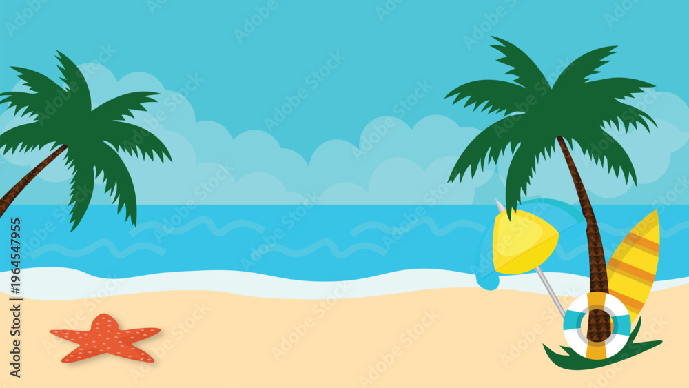Fototapeta premium tropical beach with palm trees