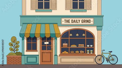 An inviting illustration of a charming café, showcasing delicious pastries and a cozy atmosphere that highlights the joy of spending time in a community gathering place.