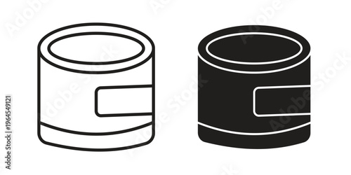Canned food icons for web and mobile UI design. Glyph vector with editable stroke