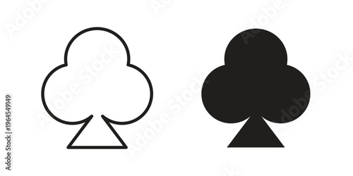 Card-club icons for web and mobile UI design. Glyph vector with editable stroke