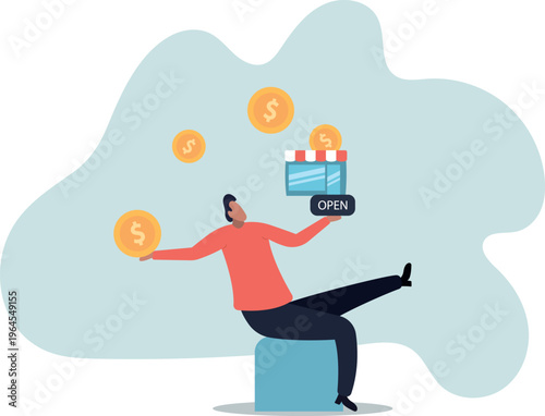 investment or saving to open new shop .human life and situation.