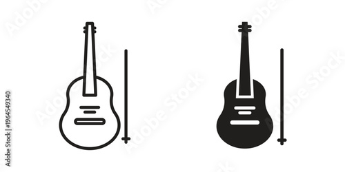 Cello icons for web and mobile UI design. Glyph vector with editable stroke