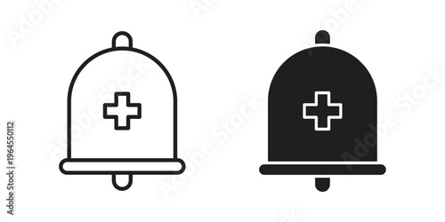 Cowbell circle plus icons for web and mobile UI design. Glyph vector with editable stroke