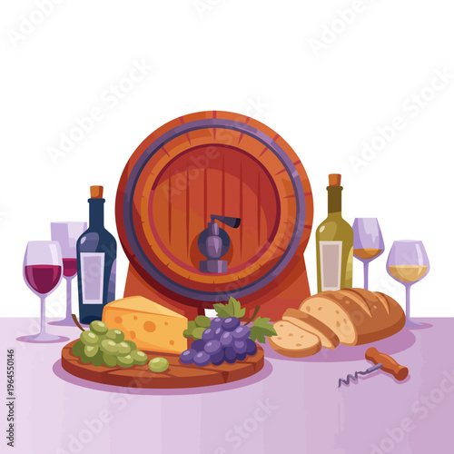 An appetizing display featuring wine, cheese, and fresh fruits set up for a gathering, inviting guests to indulge in flavors and enjoy a warm atmosphere of togetherness.