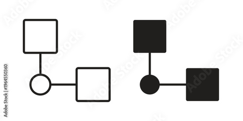 Diagram nested icons for web and mobile UI design. Glyph vector with editable stroke
