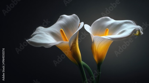 Elegant calla lilies on transparent background