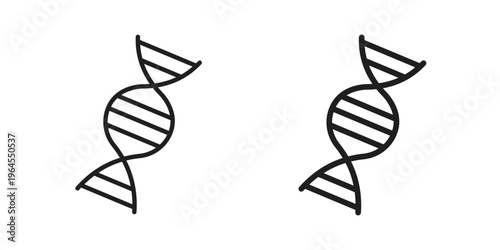 DNA icons for web and mobile UI design. Glyph vector with editable stroke