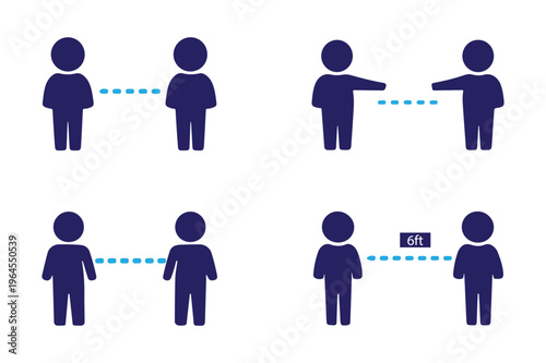Social Distancing Six Feet Safety Icon