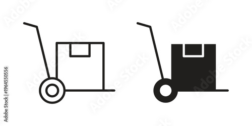 Dolly flatbed icons for web and mobile UI design. Glyph vector with editable stroke