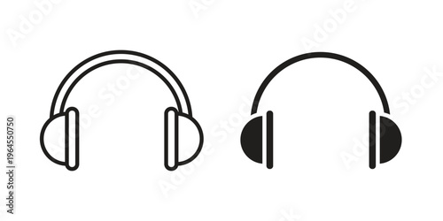 Ear muffs icons for web and mobile UI design. Glyph vector with editable stroke
