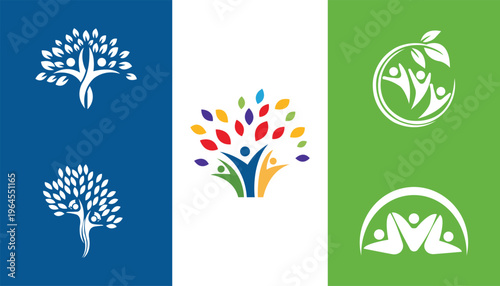 Colourful Tree Logo Design – Abstract Nature and Creative Growth Concept