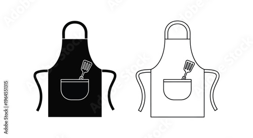 Aprons with pocket and brush Vector