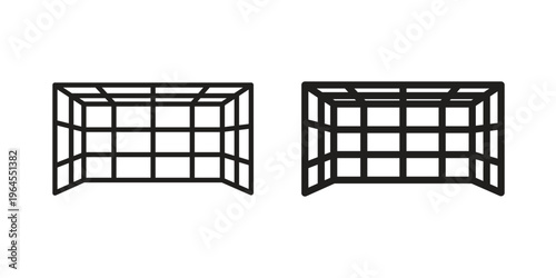 Goal net icons for web and mobile UI design. Glyph vector with editable stroke