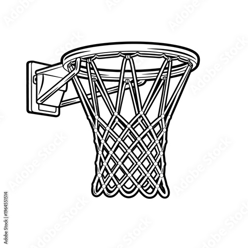 Black and white basketball net isolated 