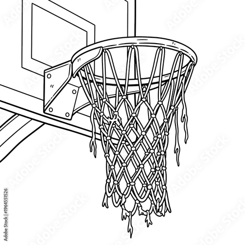 Black and white basketball net 