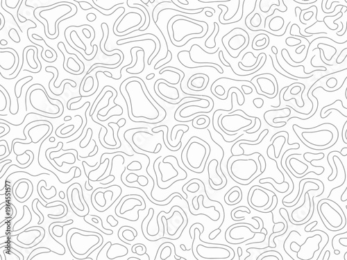 Gray continuous irregular abstract line pattern on white background
