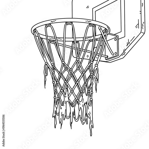 Line art basketball net vector illustration 