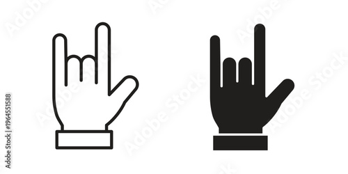Hand Horns icons for web and mobile UI design. Glyph vector with editable stroke