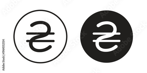 Hryvnia icons for web and mobile UI design. Glyph vector with editable stroke