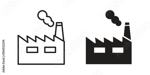 Industry icons for web and mobile UI design. Glyph vector with editable stroke