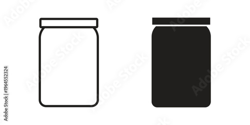 Jar icons for web and mobile UI design. Glyph vector with editable stroke