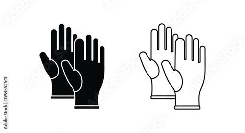 Black and white gloves Vector