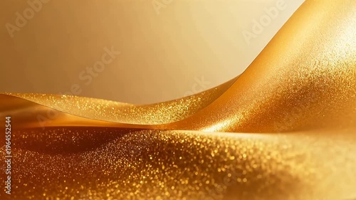 Golden flowing fabric texture