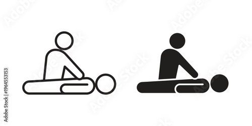 Massage icons for web and mobile UI design. Glyph vector with editable stroke