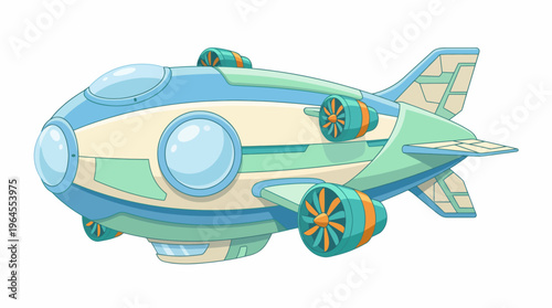 A visually appealing futuristic submarine featuring a sleek, colorful design showcasing advanced technology and creativity, providing a glimpse into potential underwater adventures.