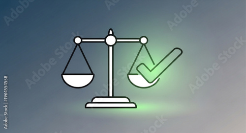 Scales of Justice with Check Mark - Symbolizing Fairness and Approval.