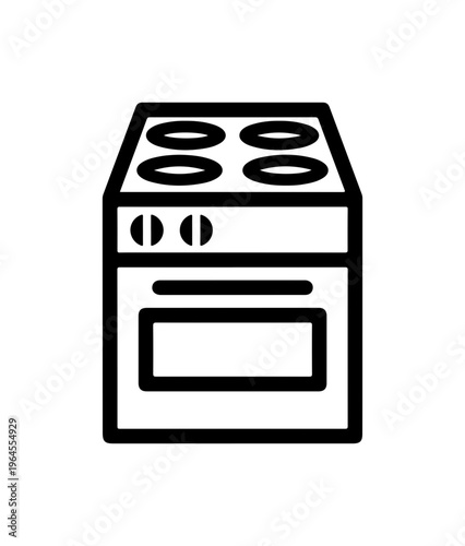 Minimalist Stove and Oven Vector Illustration