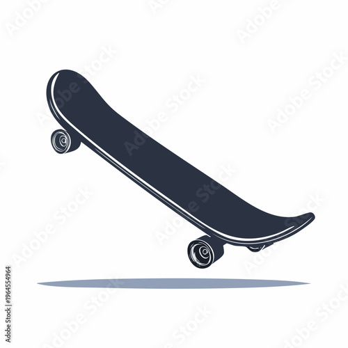 Black Skateboard with White Trim.