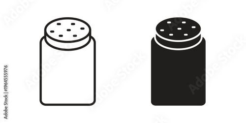 Salt shaker icons for web and mobile UI design. Glyph vector with editable stroke