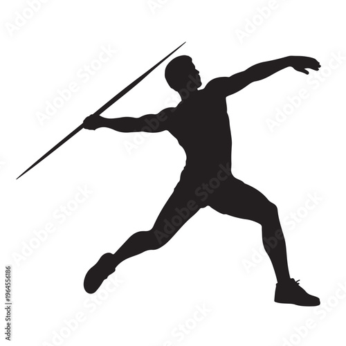 Javelin Thrower Athlete Action Silhouette