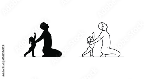 Mother and child playing together Vector