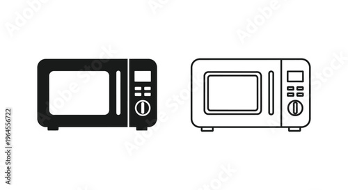 Microwave ovens line icon set Vector